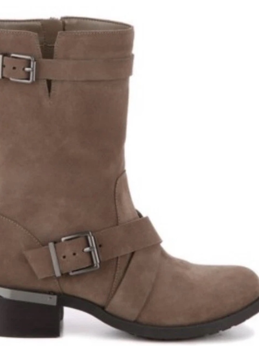 Vince Camuto  Taupe Suede Buckle Ankle Boots W sz 9.5 M